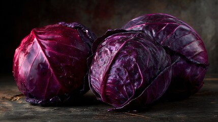 Red cabbage styled for family cookbook photography
