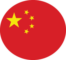 Flag of china in a circle icon, peoples republic of china national symbol