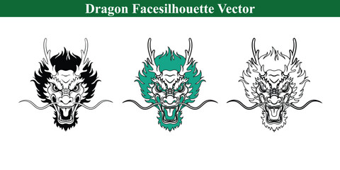 Obraz premium Dragon Face Vector File
