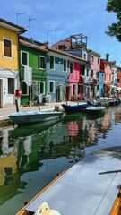 colorful houses on the river canal city 