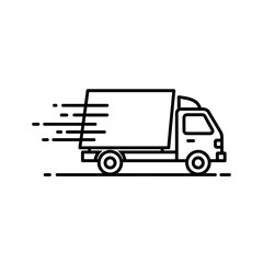 Delivery truck speeding down the highway, conveying a sense of motion and transport