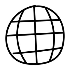 Hand Drawn Sketch Icon of Spherical World Globe Grid