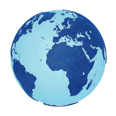 Obraz premium Detailed globe map isolated on transparent background