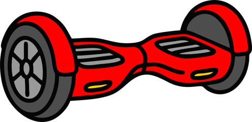 Red Electric Self-Balancing Hoverboard Vector