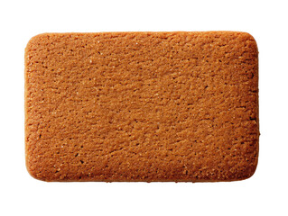 A single rectangular brown biscuit with rounded corners and a textured, slightly rough surface