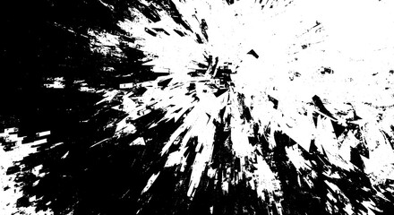 Contrast black and white abstract brush strokes with splatter effect paint