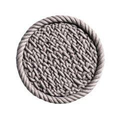 Round gray woven rope texture with a twisted perimeter and intricate braided core