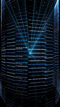 Cyber Security Data Visualization with Scrolling IP Addresses and Network Nodes