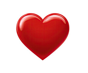 Glossy, bright red heart shape against black