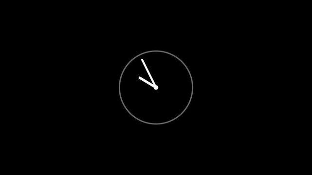 Abstract new analog clock icon animation on symbolizes hours, minutes, and time tracking. Analog simple clock spinning. Motion graphics make clock more attractive