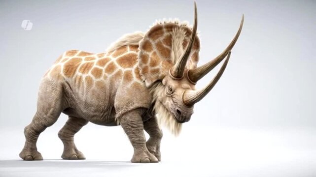 Wooly Tricerhinoceros moving a little