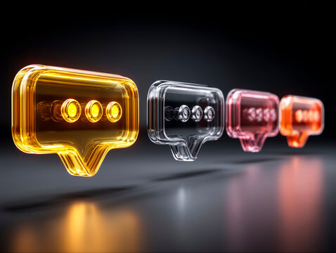 Instant Messaging Concept with Glowing Speech Bubbles