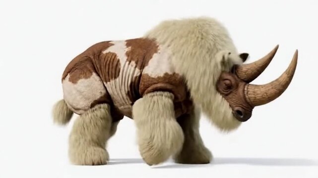 Wooly Tricerhinoceros moving a little