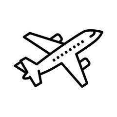 Airplane silhouette line icon. Vector illustration