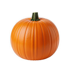 Obraz premium A single, whole pumpkin on a white background with a green stem on top. isolated on transparent background
