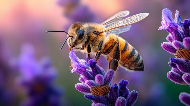 macro photography honey bee pollen viburnum