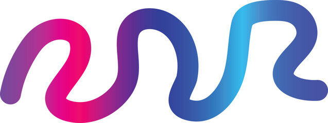 Obraz premium Abstract Gradient Wave Line Ribbon, Colorful 3D Flow Curve, Modern Spiral Shape Isolated on White and Black Background, Vector Illustration