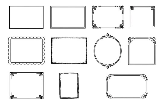 Decorative Frame Collection &mdash; 10 Vintage and Modern Blank Border Templates with Ornate Corners, Scalloped Edges and Rounded Rectangles
