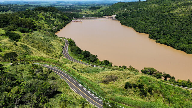 Euclides Da Cunha Hydroelectric Of Sao Jose Do Rio Pardo In Sao Paulo Brazil. Energy Generation. Dam Landscape. Hydroelectric Skyline. Euclides Da Cunha Hydroelectric At Sao Jose Do Rio Pardo. 