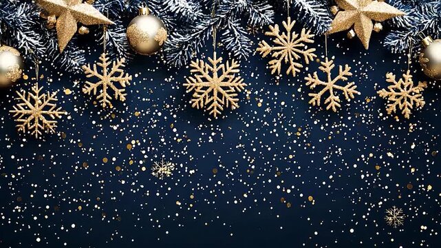 Beautiful Christmas greeting card with winter holiday snowflake