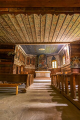 Ornate traditional wooden church interior in Zuberec Slovakia