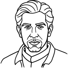 Obraz premium One line portrait drawing girl in on white background. 