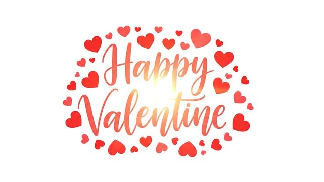 Happy Valentine Card with Heart Frame Background