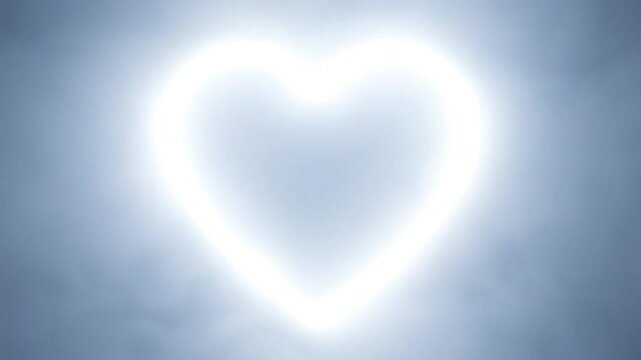 Glowing Neon Heart Light on Dark Background Animation