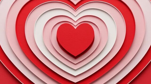 Romantic 3D Paper Heart Love Background