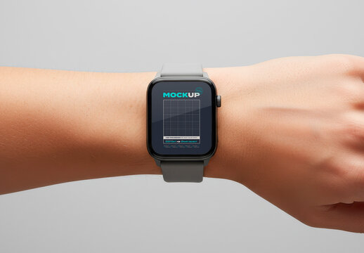 Smartwatch on Wrist Mockup