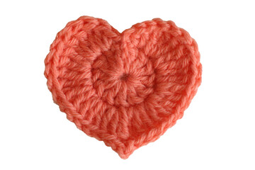 isolated handmade crochet heart