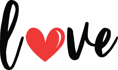 Love typography design on plain white transparent isolated background for card, shirt, hoodie, sweatshirt, apparel, tag, mug, icon, poster or badge © AllYearRoundDesigns