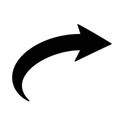 Black curved arrow pointing right showing direction and forward progress