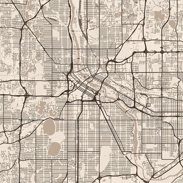 Minneapolis City Map discover intricate lines refined geometry and sepia tinted hues in this minimalist urban blueprint, emphasizing refined linework, with balanced composition, in a minimal.