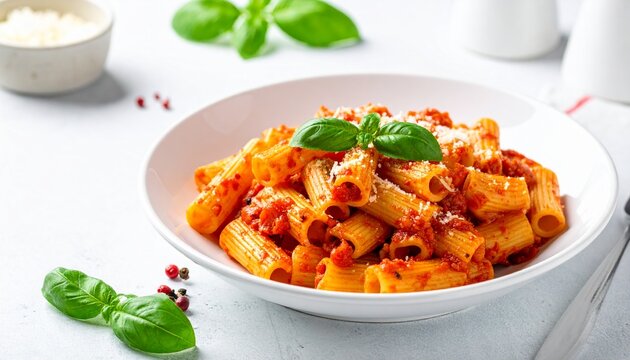 Rigatoni al Pomodoro mit fruchtiger Tomatensauce,