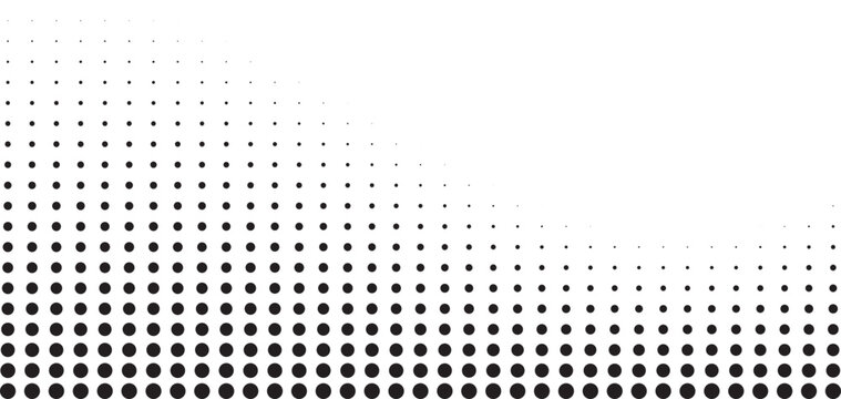 halftone overlay effect, transparent background Black halftone gradient dot abstract pattern Abstract circular halftone dot pattern with a radial gradient effect