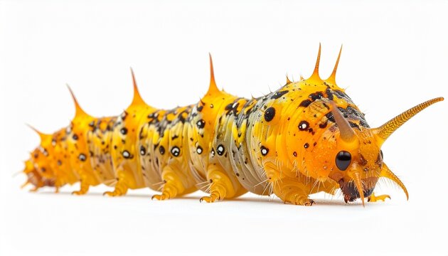 Slug caterpillar on white background
