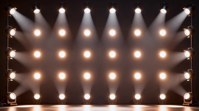 Stage lighting setup with spotlights
