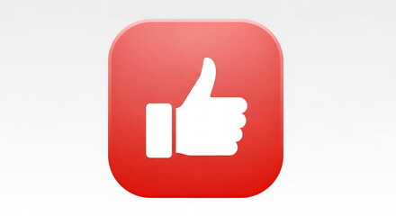 A vector illustration of a social media thumb up icon symbol featuring a hand gesture sign for business communication and web network success concepts to approve good design