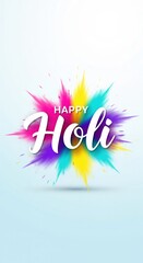 Fototapeta premium Minimal Clean Holi Background With Stylish Typography – AI Generated Image