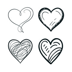 Hand-Drawn Heart Doodle Illustration Vector