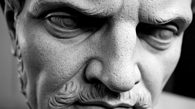 Close-up of a sculpted male face
