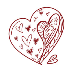 Hand-Drawn Heart Doodle Illustration Vector