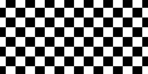 Vector checkerboard pattern. Seamless black and white brush stroke background. Checkered print with distress texture. Painted chequered ornament for kids. Childish design