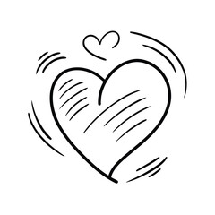 Hand-Drawn Heart Doodle Illustration Vector