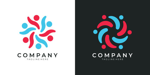 Abstract circular community logo for humanity