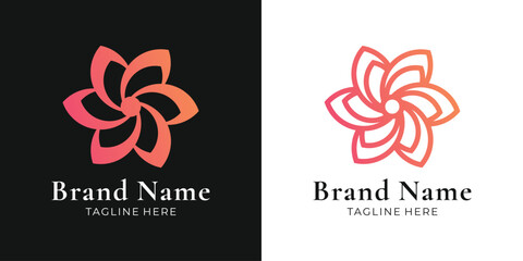 Abstract floral gradient logo design