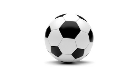 Naklejka premium Classic black and white soccer ball on a plain background