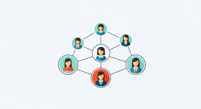 Business Network Connection: People Linked in Social Network Graph
