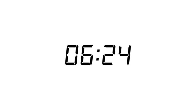 7 minute countdown animation on white screen. Abstract 7 minute timer on stopwatch. Seven minutes stylish timer countdown animated. 420 seconds concept.